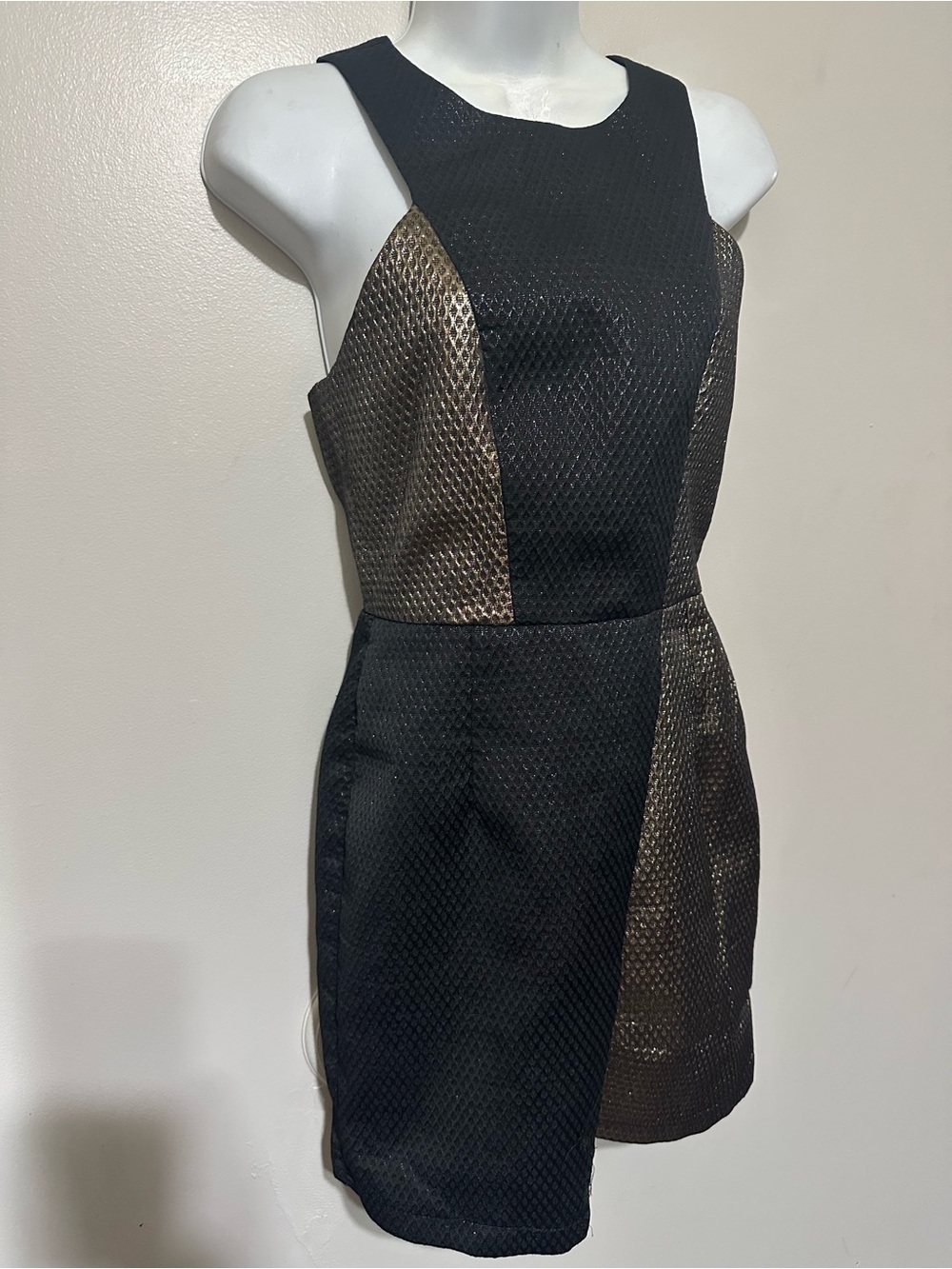L’Atiste by Amy Black and Gold Bodycon Dress Size S